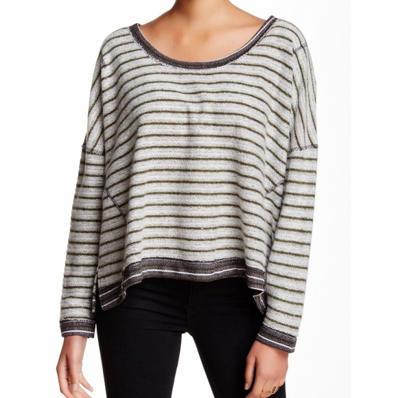 Free People Tops - Free People Striped Dolman Pullover Sweater
